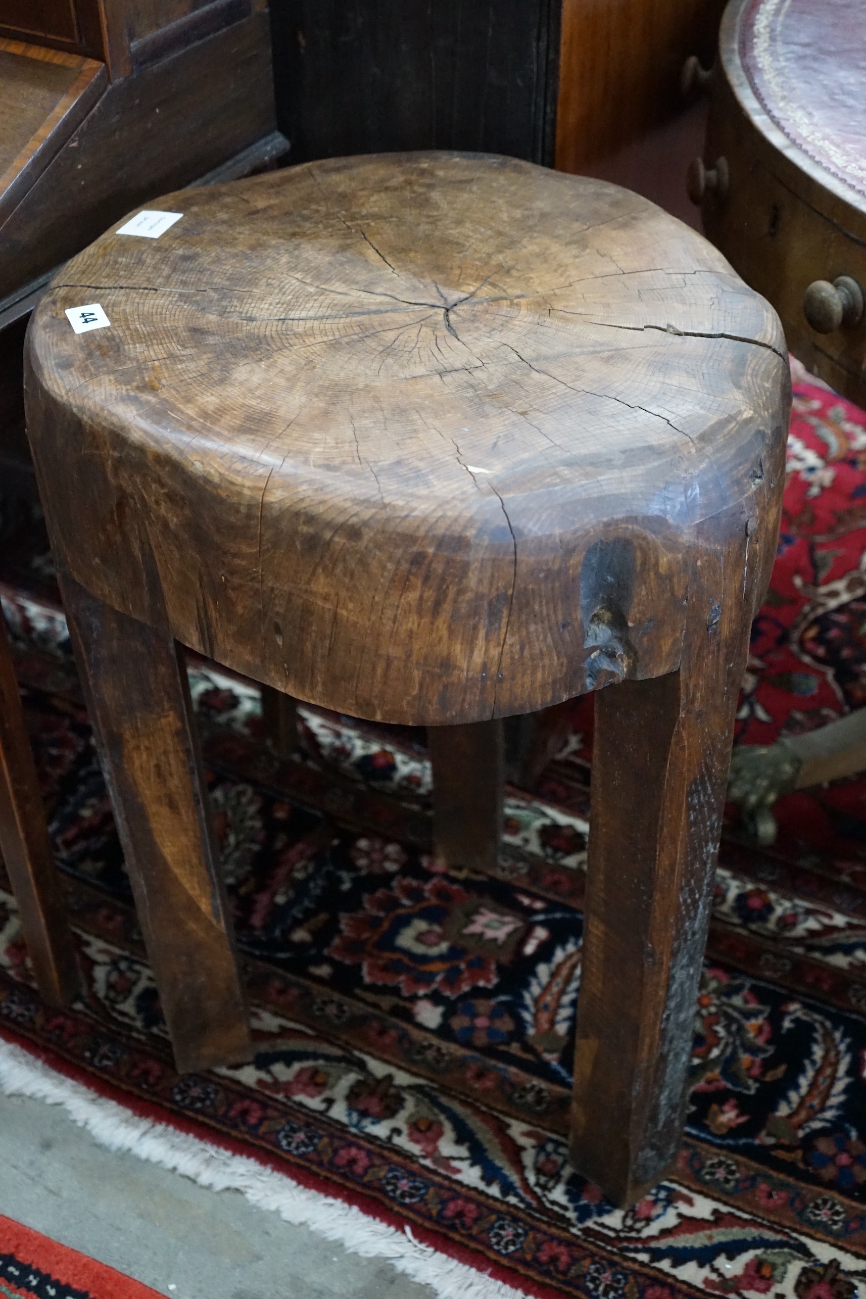 A provincial tree section chopping block, diameter 50cm, height 74cm
